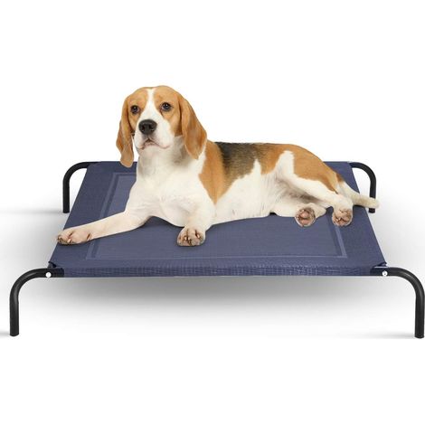 COSTWAY Hundebett Metall Sommer, Hundeliege Garten, Haustier Liegeplatz draussen, Hundesofa Schlafplatz Outdoor, Haustierbett Hund belastbar bis 45kg, Katzenliege Katzenbett 110x80x18cm (1/5)