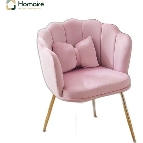 Fauteuil en velours rose 63 x 58 x 77 cm HOMAIRE (1/5)