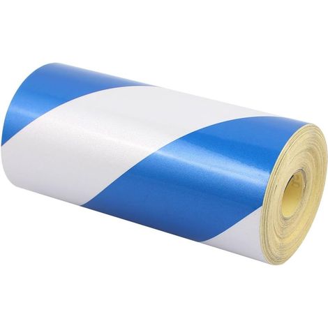 15cm x 15M bande sécurité réfléchissante unique inclinable bleu blanc