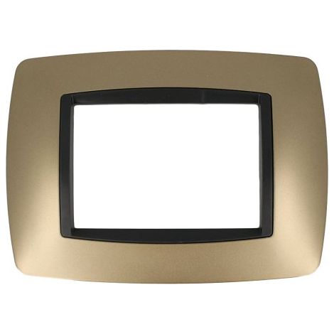 Placca Bombata Oro Satinato 503 3 Moduli Compatibile con Bticino Living International SD88003-12