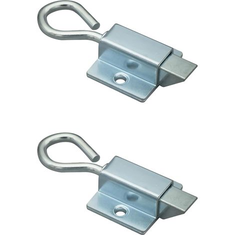 Lot de 2 loquets de porte automatiques, anneau de traction à ressort pour portails, chambres, abris de jardin, armoire d'hôtel (haut) (1/4)