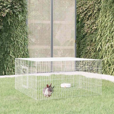 vidaXL Conigliera 110x110x55 cm Ferro Zincato