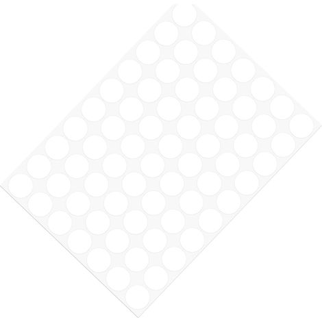 Cache Vis Auto-adhésif 18mm de Diamètre 280 Pièces Réparties sur 4 Feuilles, Capuchons d'Étanchéité en Pvc pour Étagères - pour Placard, Armoires, Blanc (1/4)