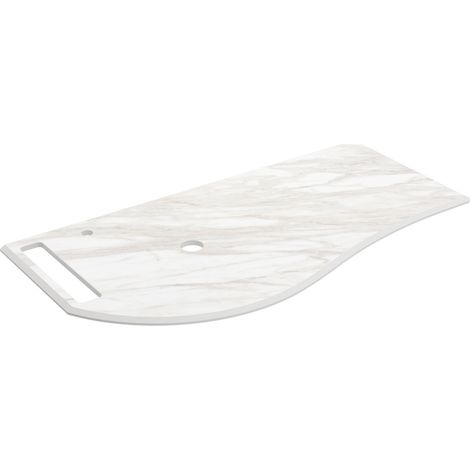 Salgar Waschtischplatten MAM 990 rechts mit handtuchhalter für Aufsatzbecken mit Handtuchhalter WEIßER MARMOR 990 x 12 x 510 mm (1/5)