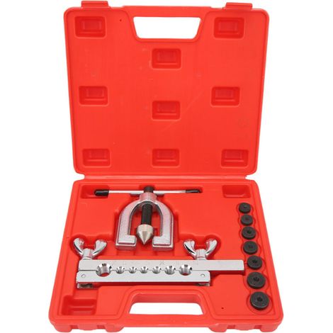 Kit di utensili per svasatura FOREHILL da 9 pezzi: kit di utensili per svasatura doppia altamente efficiente e affidabile per tubi dei freni, aria condizionata, tubazioni in ottone, HAVC