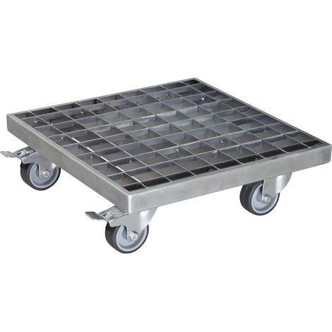 Wagner – Plateau roulant pour plantes 290x290mm – Acier argent – Charge max 200 kg – 4 roulettes pivotantes dont 2 avec blocage