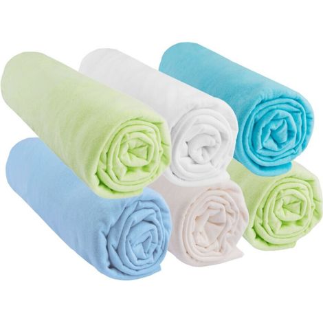 Lot de 6 Drap housse 50x100 Bébé Coton OCÉAN (1/2)
