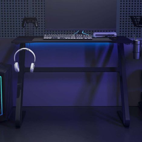 Gaming-Schreibtisch mit ZZ-Gestell Schwarz und Rot 110x60x75 cm vidaXL16700 (1/5)