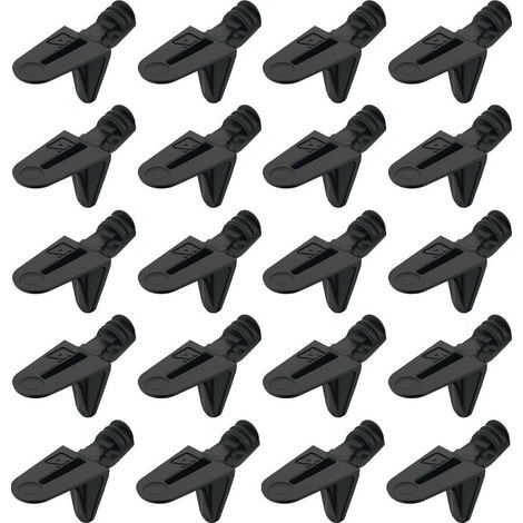 Lot de 20 taquets en alliage zingué noir passivé – Équerre à encastrer Ø5mm avec 2 encoches – Capacité de charge 9,4kg par pièce (1/5)