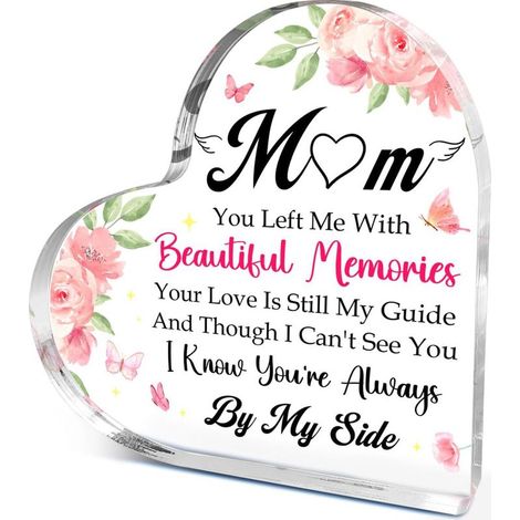 Plaque en acrylique cœur décoratif à poser bureau, idée cadeau souvenir（10 cm) (1/4)