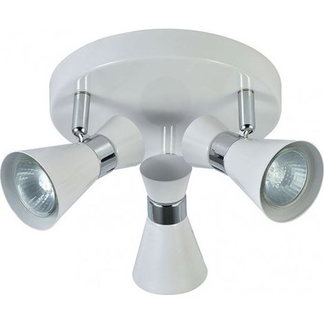 FABRILAMP MAXIMO lampada da soffitto per bagno bianco-cromo 3 faretti