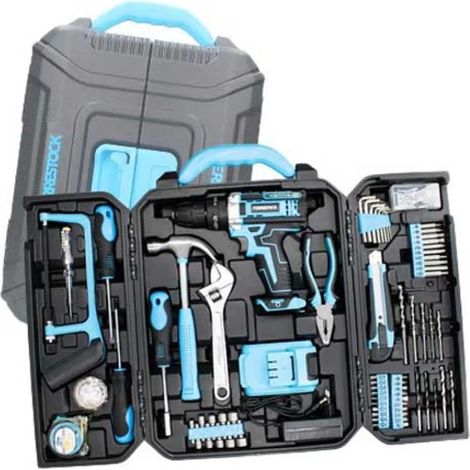 Ferrestock Perceuse sans fil 21V noire ergonomique