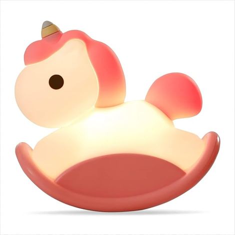 Veilleuse pour chambre d'enfant rechargeable par USB, veilleuse licorne en silicone tactile, veilleuse décorative pour chambre de petite fille - Rose (1/5)