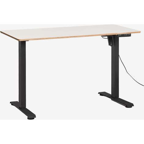 SKLUM Elektrisch höhenverstellbarer rechteckiger Schreibtisch mit Speicherfunktion aus Holz und Eisen Serpi  &x2194&xFE0E 120 cm            Weißholz                     