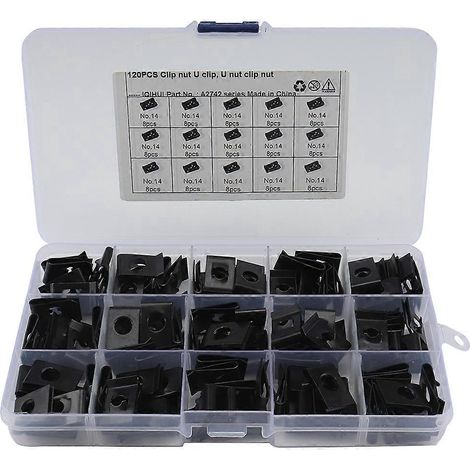 120 pièces de fixations en U en acier au manganèse pour carénage de moto n° 14 (noir)-17.8X10CM-Black (1/2)