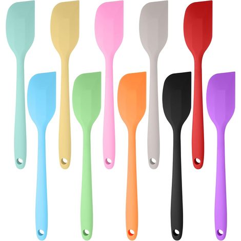 10 Pièces Ustensiles à Mini Spatule Maryse Silicone Cuillere Patisserie Professionnelle Alimentaire, U-Taste Spatule à Cuillère en Silicone pour Cuisson, Mélange, la Pâtisserie (1/5)