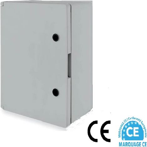 AR – Coffret électrique étanche saillie IP65 – IK10 – 500 x 400 x 240 mm – Plaque de fond en tôle galvanisée – Fixation murale incluse