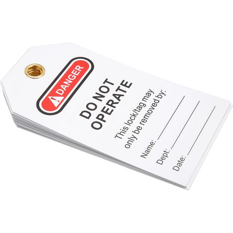 Étiquettes de verrouillage Loto en PVC imperméable, lot de 20 pour cadenassage et signalisation de sécurité (1/5)