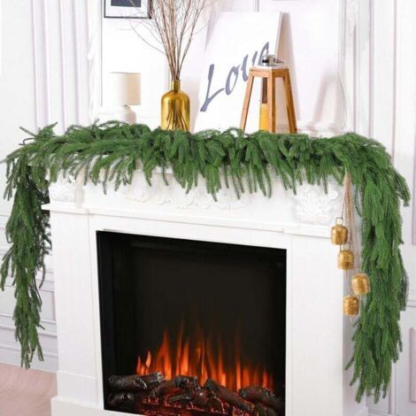 Artificial Norfolk Pine Garland, Realistic Winter Pine Garland, Green Artificial Leaves Garland (6ft) (1/4)