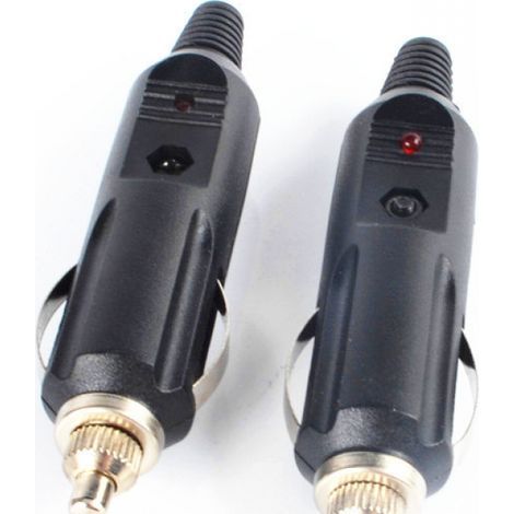 Set of 2 automotive cigarette lighter connectors/plugs with diode, 12V and 24V male (1/4)