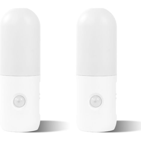 Veilleuse Rechargeable - Detecteur De Mouvement - 3 Températures De Couleur 3000K 4000K 6000K - Graduable 1 À 100 % - Installation Magnétique - Pour Couloir Escalier Salle De Bains Chambre - 2 Unités (1/5)