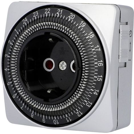 Zeitschaltuhr kompakt 3.600W mechanisch, silber, IP20 Zeitschaltuhren