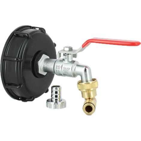 Raccord cuve S100X8 - Robinet laiton chromé 15 mm + Nez articulé (1/3)