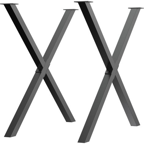 Black Steel X-Shape table legs, set of 2, 72Cm (1/5)