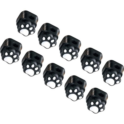 CCYKXA Set mit 10 katzenpfotenförmigen Kabelorganisatoren für den Schreibtisch zur sicheren Befestigung und Organisation von USB-Typ-C-Kabeln