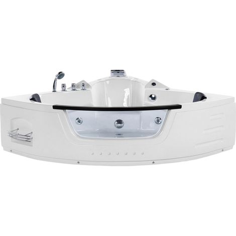 Corner Hot Tub with LED MARTINICA 1980 x 1440 mm White