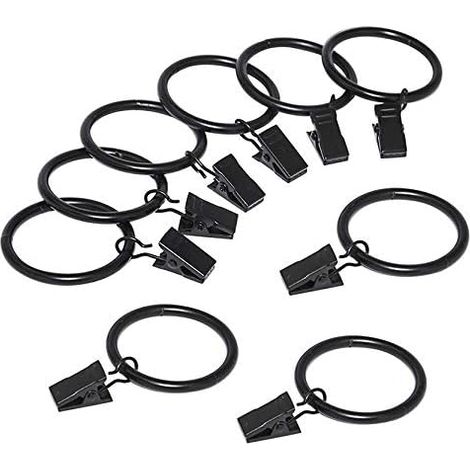 20 Pièces Anneaux à Pince Métalliques Antirouille Diamètre Intérieur 35mm Glissants Accessoires pour Tringle à Rideaux (1/5)