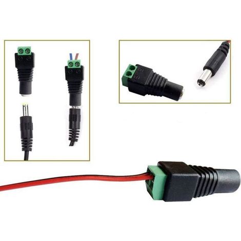 5,5mmx2,1mm DC Femelle DC Mâle Adaptateur 12V DC Jack Connecteur Prise DC Fiche DC Tonneau,Dispositifs de DC 5V-24V5 femelle+5 mâle (1/4)