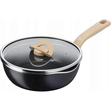 Sartén honda TEFAL One Pick con tapa, 22 cm, apta para inducción.