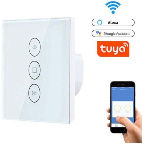 Interrupteur volet roulant connecté – Compatible Alexa – Contrôle tactile Wi-Fi à distance – Installation murale facile