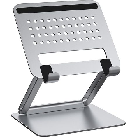 soporte para tablet, aluminio, ajustable en múltiples ángulos, sistema de refrigeración, de 7 a 13,3 pulgadas. (1/5)