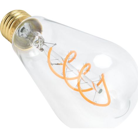 ST64 Glühbirne E27 4W Vintage Doppelspiral-Glühbirne, dimmbar, 220V warmweiß (transparent) (1/5)