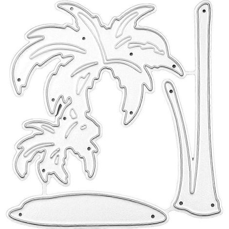 Metall-Stanzschablone für Kokosnussbaum-Bastelarbeiten, DIY-Scrapbooking-Album, Stempel, Papierkarte