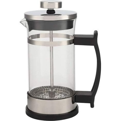 Cafetière à Piston Noir - 350ml 3 Tasses Cafetière Isolée à Double Paroi Verre Borosilicate Filtre Acier Inoxydable Lavable au Lave-Vaisselle (1/5)