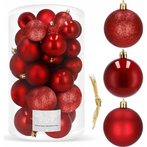 PALLINE DI NATALE PER ALBERO 30 pezzi SET 6/5/4 cm INDESTRUTTIBILI PREMIUM