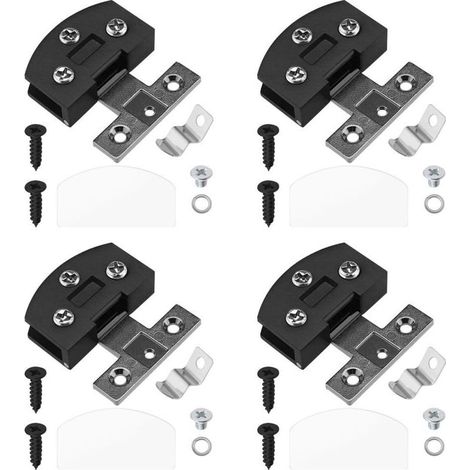 16 cerniere in vetro in lega di zinco per ante di armadietti in vetro, cerniere per vetrine, accessori per mobili, scaffali e armadietti, nere (1/4)