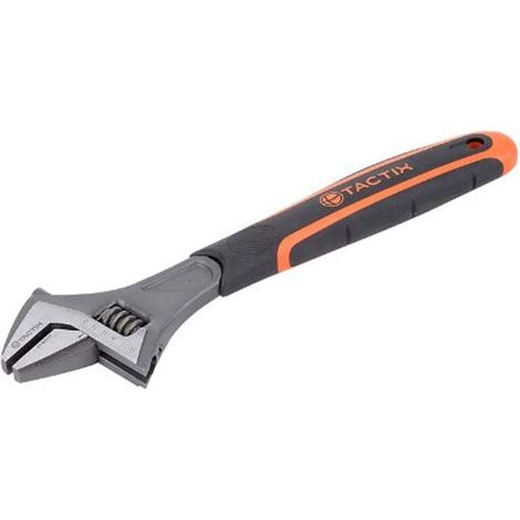 TACTIX - CHIAVE A RULLINO REGOLABILE 250MM CON MANICO BIMATERIALE ANTISCIVOLO