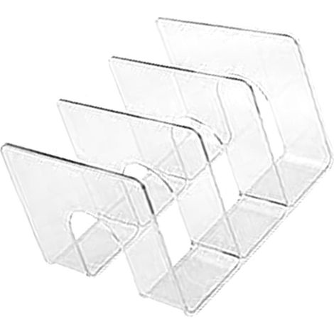 Serre-livres pupitre 3 compartiments transparent PET vertical rangement séparateur bibliothèque école maison 20.5x27x17 cm 1 pièce (1/4)