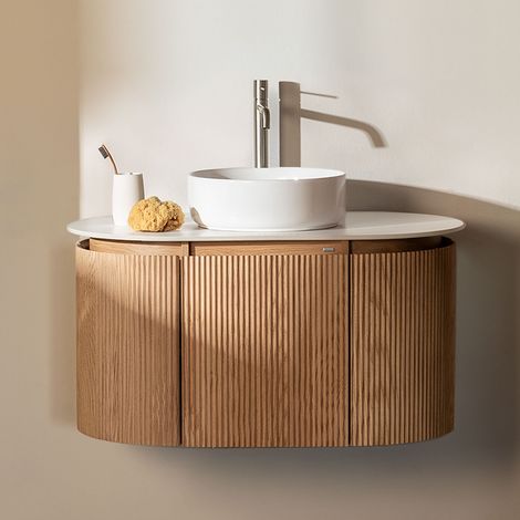 Conjunto de mueble de baño suspendido 90x50 cm en madera Carsone SKLUM       