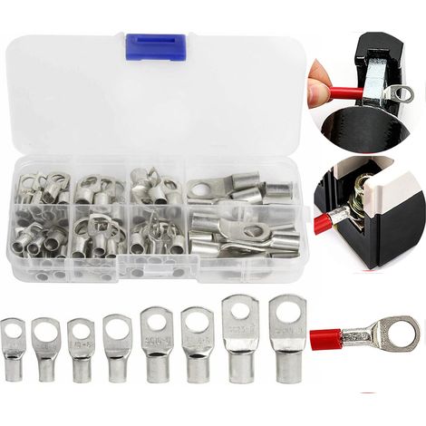 Coavas – Lot de 60 cosses électriques en cuivre étamé – Connecteurs à sertir pour câbles 6mm² à 25mm² – Résistance à la corrosion (1/5)