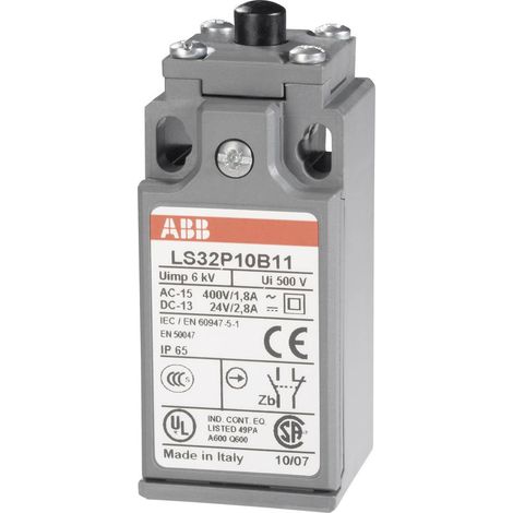 ABB 1SBV010310R1211 LS32P10B11 Fine corsa 400 V/AC 1.8 A Pistone Momentaneo IP65 1 pz.