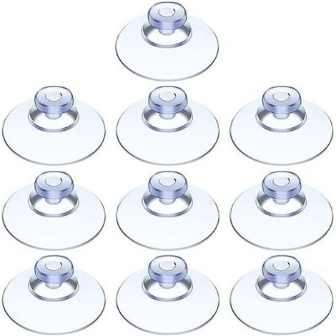 Lntyq 10 Stück Saugnäpfe, Glas-Saugnapf, Mini-Saugnapf, Transparente Saugnäpfe, Kleine Saugnäpfe, für verschiedene glatte Oberflächen, Glas, Fliesen, Badezimmer, Küche, PVC, Hakenlos (20 mm) (1/5)