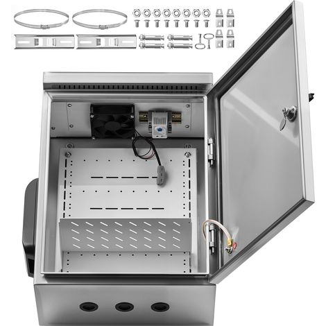 Mophorn Scatola Elettrica da Esterno a Parete, Realizzata in Acciaio Inox con Design Ventilato, Impermeabile IP65, Ideale per Casa, Officina, Garage e Spazi Commerciali (1/5)