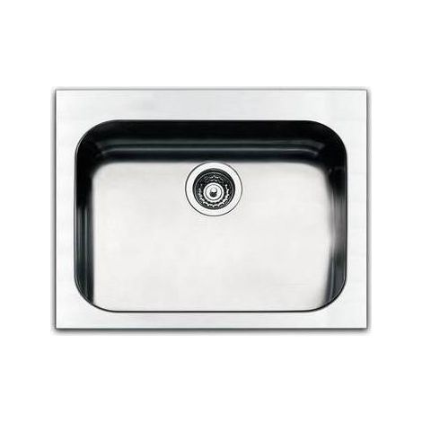 LAVELLO INCASSO IN ACCIAIO SPAZZOLATO  57X51 CM Misura: cm 57 x 51 x 20