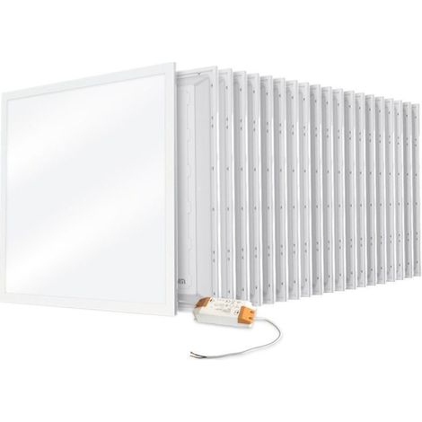 Arum Lighting – Lot de 20 dalles LED plafond 32W – Modèle BACKLIT 600x600mm – Température de couleur ajustable 3000K-6500K – Garantie 3 ans