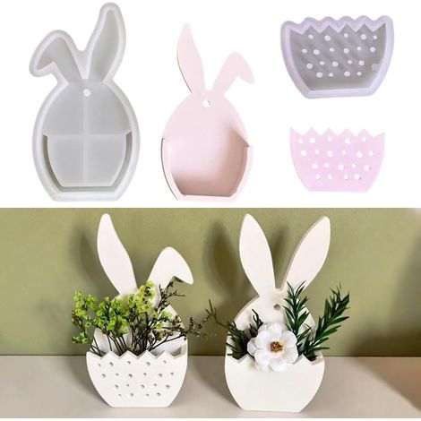 4 Pièces Suspension Plante Lapin Pot Suspendu Interieur Décoratif Forme Lapin Mural Décoration Maison Cache Pot Plante Interieur Macramé Suspension de Fleur Suspendu (1/5)